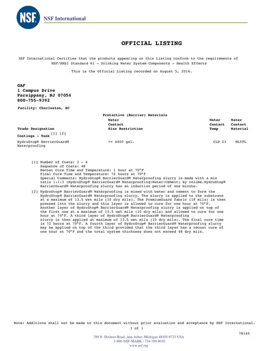 BarrierGuard® Surface Coating - Waterproofing