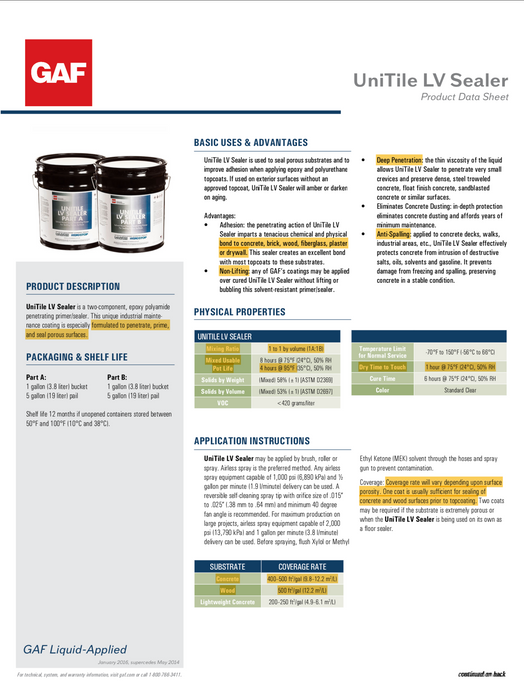 UniTile LV Sealer/ Primer (A + B) Kit