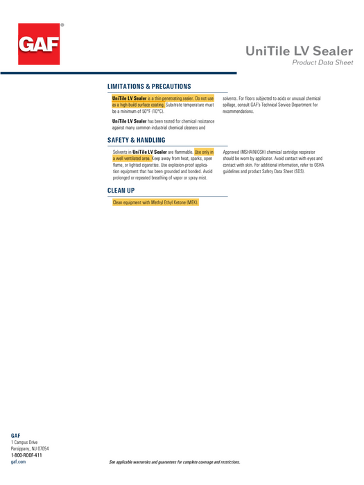 UniTile LV Sealer/ Primer (A + B) Kit